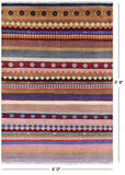 Persian Tribal Gabbeh Hand Knotted Wool Rug - 4' 0" X 5' 8" - Golden Nile