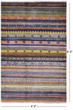 Persian Gabbeh Hand Knotted Wool Rug - 4' 2" X 6' 2" - Golden Nile