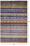 Persian Gabbeh Hand Knotted Wool Rug - 4' 2" X 6' 2" - Golden Nile