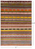 Persian Gabbeh Hand Knotted Wool Rug - 4' 1" X 5' 10" - Golden Nile
