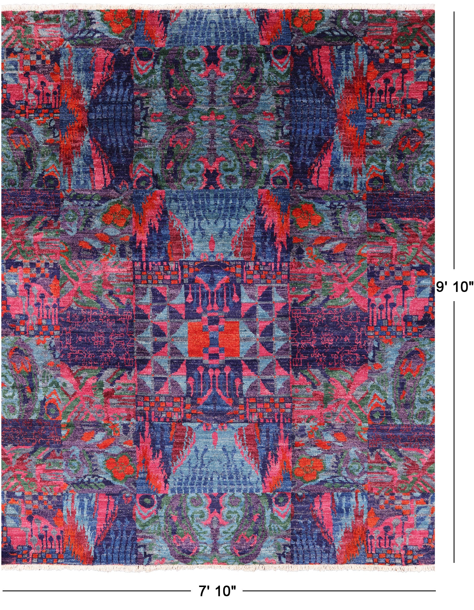 William Morris Hand Knotted Wool Area Rug - 7' 10" X 9' 10" - Golden Nile