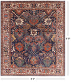 Blue Fine Serapi Wool Rug - 8' 4" X 9' 9" - Golden Nile