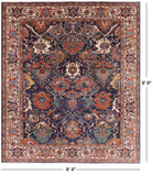 Blue Fine Serapi Wool Rug - 8' 4" X 9' 9" - Golden Nile