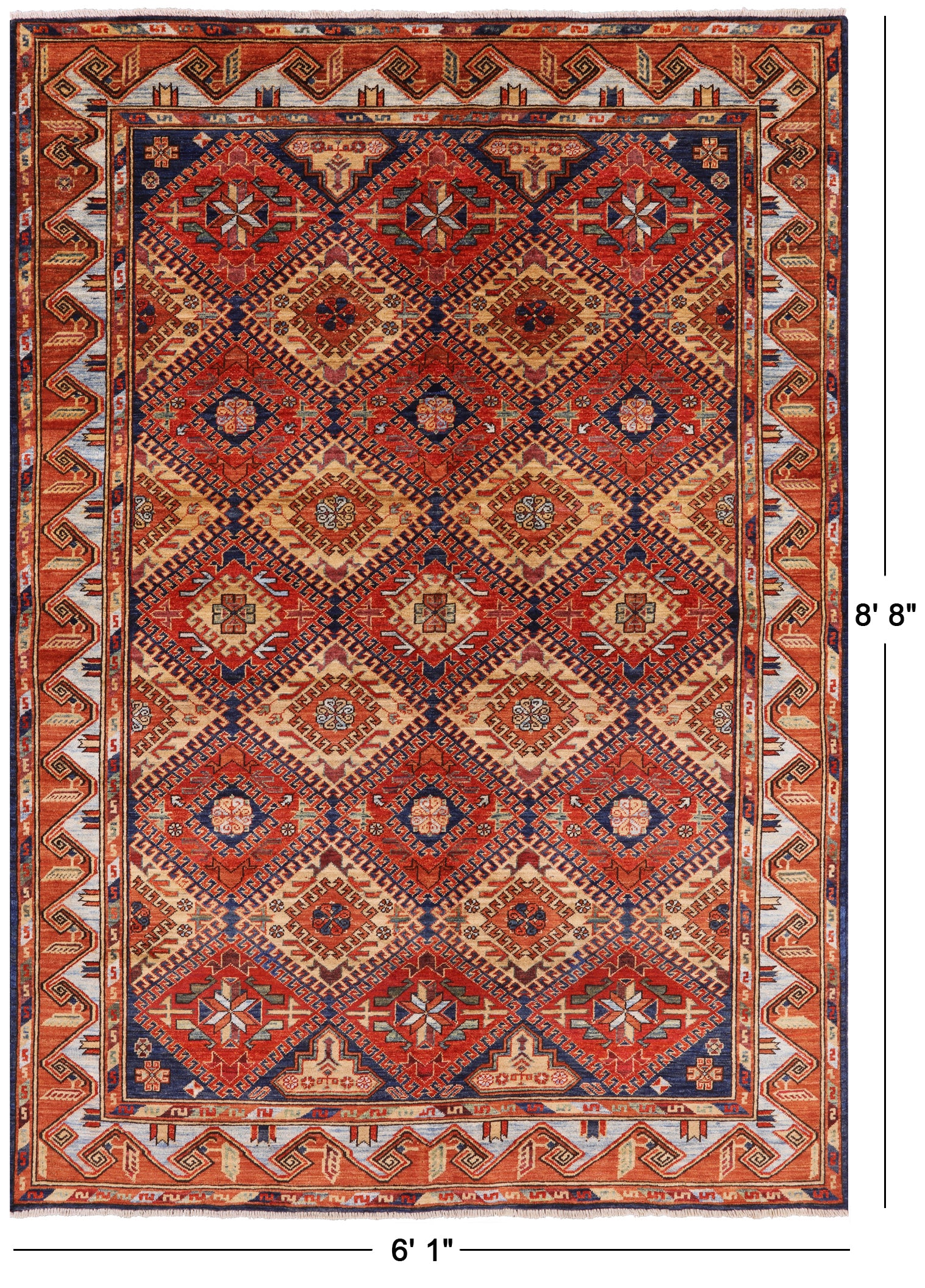 Fine Serapi Hand Knotted Rug - 6' 1" X 8' 8" - Golden Nile