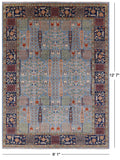 Blue Fine Serapi Handmade Wool Rug - 9' 1" X 12' 7" - Golden Nile