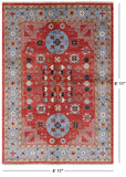 Red Fine Serapi Handmade Wool Rug - 4' 11" X 6' 11" - Golden Nile