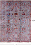 Grey Persian Handmade Wool & Silk Rug - 9' 0" X 11' 10" - Golden Nile