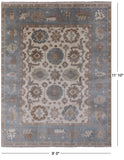 Ivory Turkish Oushak Handmade Wool Rug - 9' 0" X 11' 10" - Golden Nile