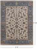 Ivory Turkish Oushak Hand Knotted Area Rug - 8' 10" X 11' 10" - Golden Nile