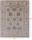 Ivory Turkish Oushak Handmade Wool Area Rug - 8' 0" X 10' 1" - Golden Nile