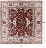 Square Turkish Oushak Wool Rug - 5' 11" X 6' 0" - Golden Nile