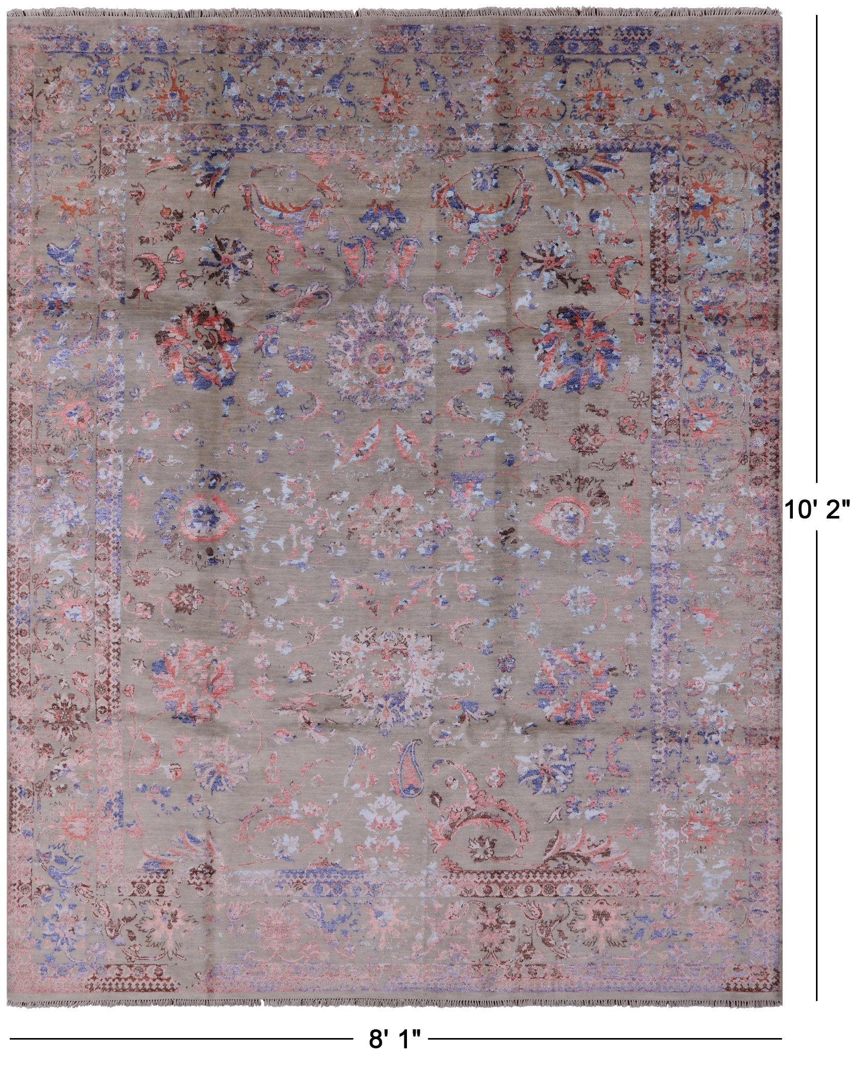 Persian Handmade Wool & Silk Area Rug - 8' 1" X 10' 2" - Golden Nile