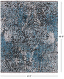 8' X 10' Pure Silk With Oxidized Wool Abstract Design Rug - Golden Nile