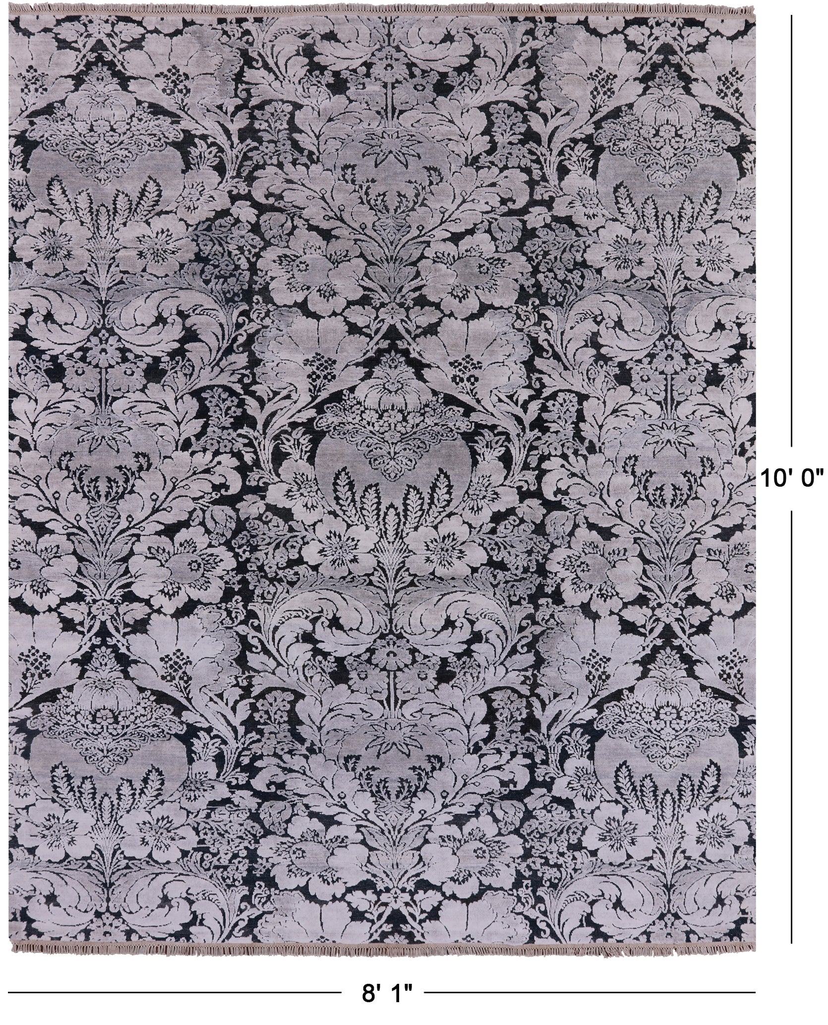 8' X 10' Pure Silk With Oxidized Wool Hand Knotted Rug - Golden Nile