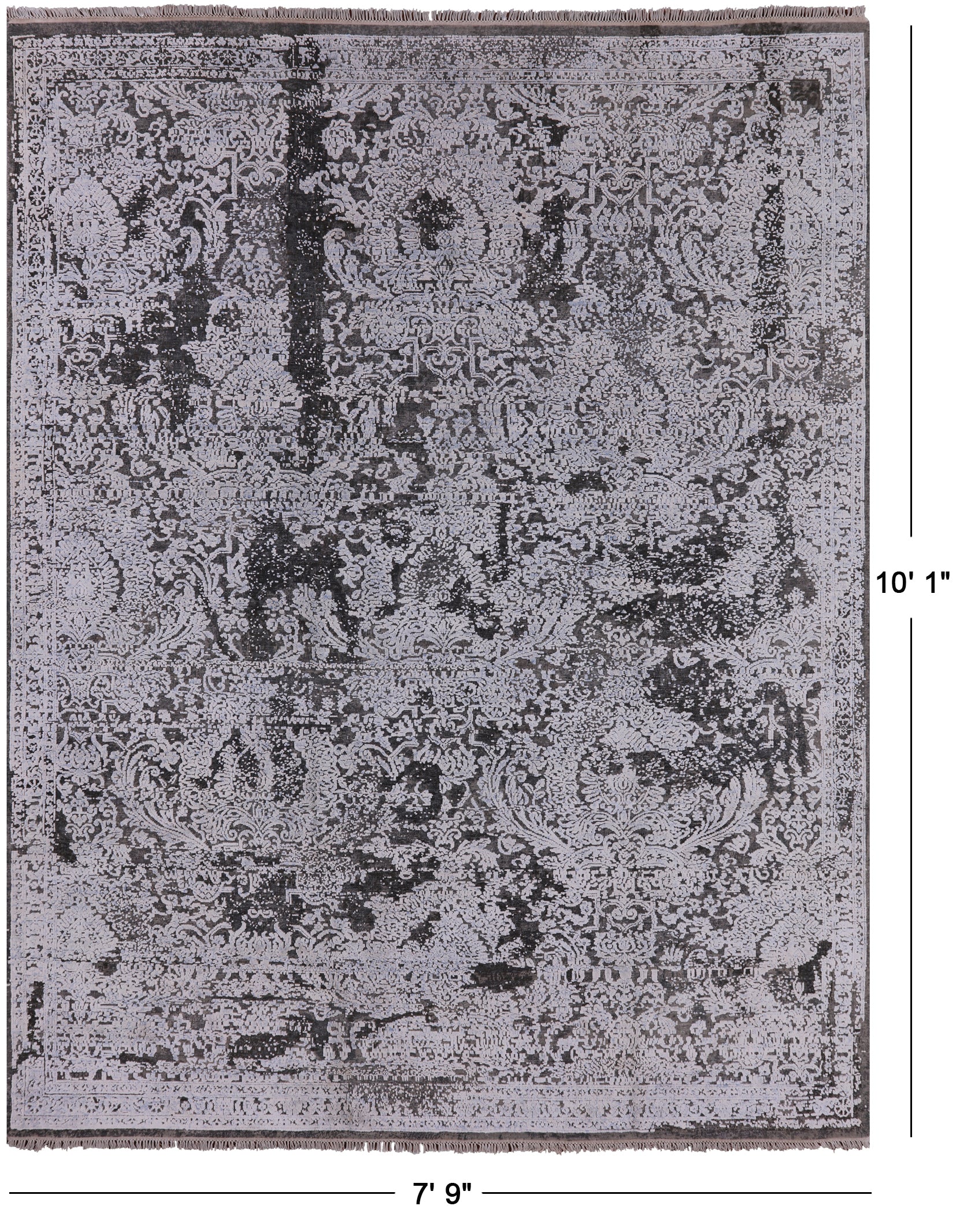 8' X 10' Pure Silk With Oxidized Wool Rug - Golden Nile