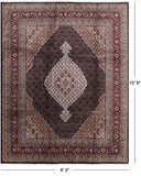 Black Bijar Handmade Wool & Silk Rug - 8' 3" X 10' 6" - Golden Nile