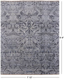 Grey 8' X 10' Hand Knotted With Oxidized Wool Area Rug - Golden Nile