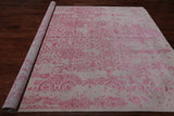 Ivory Modern Wool & Silk Hand Knotted Rug - 8' 1" X 10' 2"