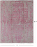 Ivory Modern Wool & Silk Hand Knotted Rug - 8' 1" X 10' 2" - Golden Nile