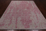 Ivory Modern Wool & Silk Hand Knotted Rug - 8' 1" X 10' 2"
