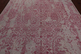 Ivory Modern Wool & Silk Hand Knotted Rug - 8' 1" X 10' 2"