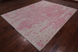 Ivory Modern Wool & Silk Hand Knotted Rug - 8' 1" X 10' 2"