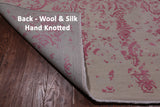 Ivory Modern Wool & Silk Hand Knotted Rug - 8' 1" X 10' 2"
