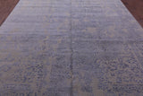 Modern Wool & Silk Hand Knotted Rug - 9' 0" X 11' 9" - Golden Nile
