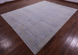 Modern Wool & Silk Hand Knotted Rug - 9' 0" X 11' 9" - Golden Nile