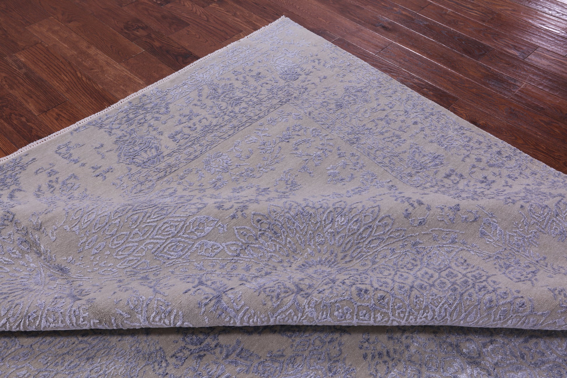 Modern Wool & Silk Hand Knotted Rug - 9' 0" X 11' 9" - Golden Nile