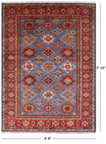 Blue Super Kazak Handmade Area Rug - 5' 8" X 7' 10" - Golden Nile