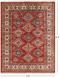 Red Super Kazak Handmade Area Rug - 5' X 6' 7" - Golden Nile