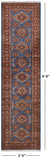 Blue Super Kazak Hand Knotted Wool Runner Rug - 2' 6" X 9' 8" - Golden Nile