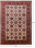 Ivory Super Kazak Handmade Area Rug - 9' 0" X 12' 2" - Golden Nile