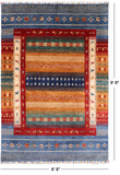Tribal Gabbeh Hand Knotted Wool Area Rug - 6' 8" X 9' 8" - Golden Nile