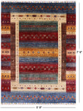 Persian Gabbeh Tribal Hand Knotted Wool Rug - 5' 9" X 7' 9" - Golden Nile
