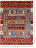 Tribal Persian Gabbeh Handmade Wool Rug - 5' 9" X 7' 7" - Golden Nile
