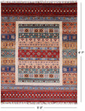Tribal Persian Gabbeh Hand Knotted Wool Rug - 5' 0" X 6' 7" - Golden Nile