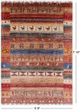 Tribal Gabbeh Hand Knotted Wool Rug - 5' 8" X 7' 10" - Golden Nile