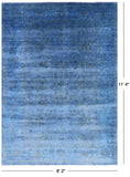 Blue Full Pile Overdyed Handmade Wool Area Rug - 8' 2" X 11' 4" - Golden Nile