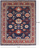 Blue Fine Serapi Hand Knotted Area Rug - 7' 10" X 9' 10" - Golden Nile