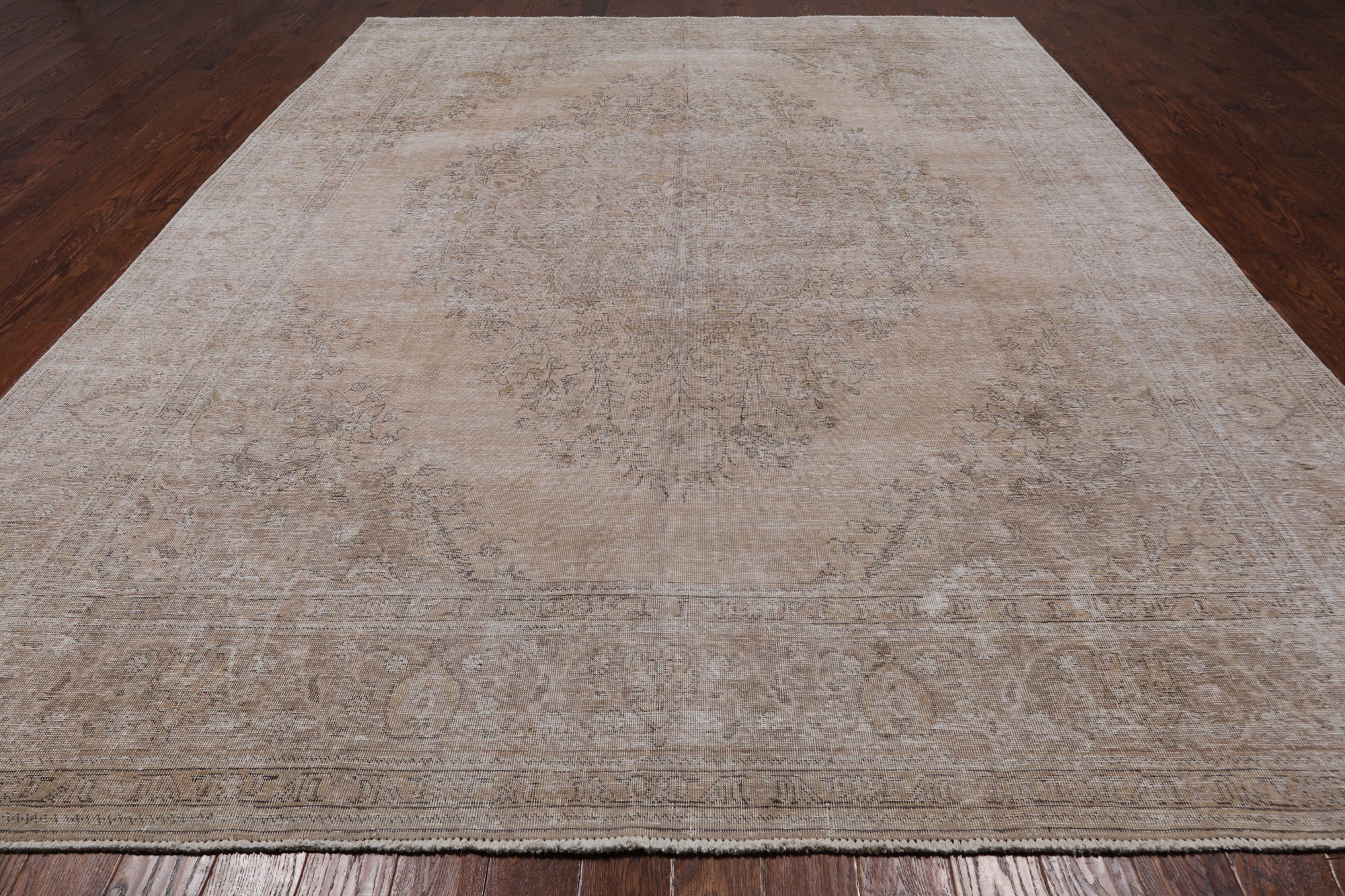 SUPER SALE Persian Vintage White Wash Handmade Wool Rug - 9' 10" X 12' 7"