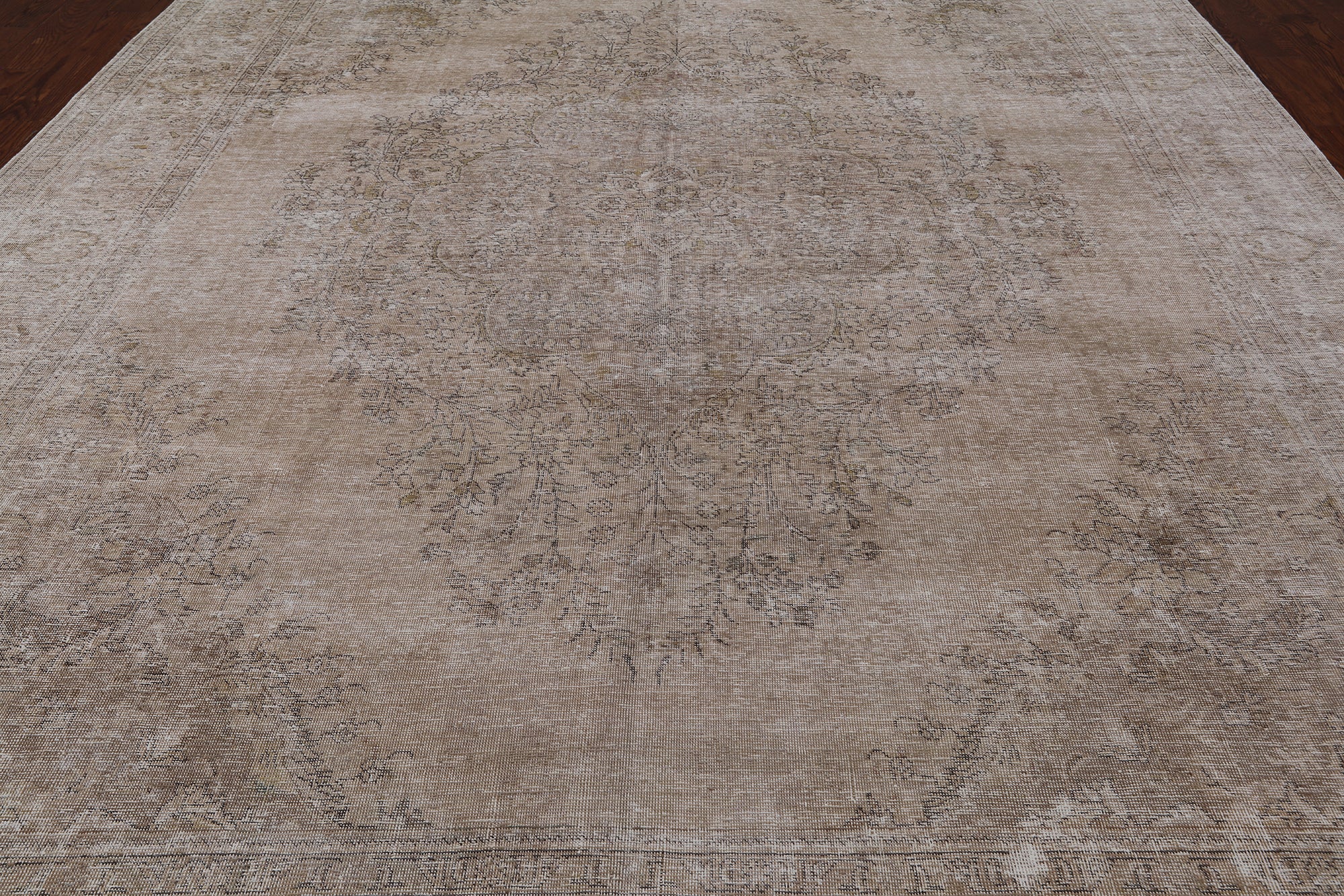 SUPER SALE Persian Vintage White Wash Handmade Wool Rug - 9' 10" X 12' 7"
