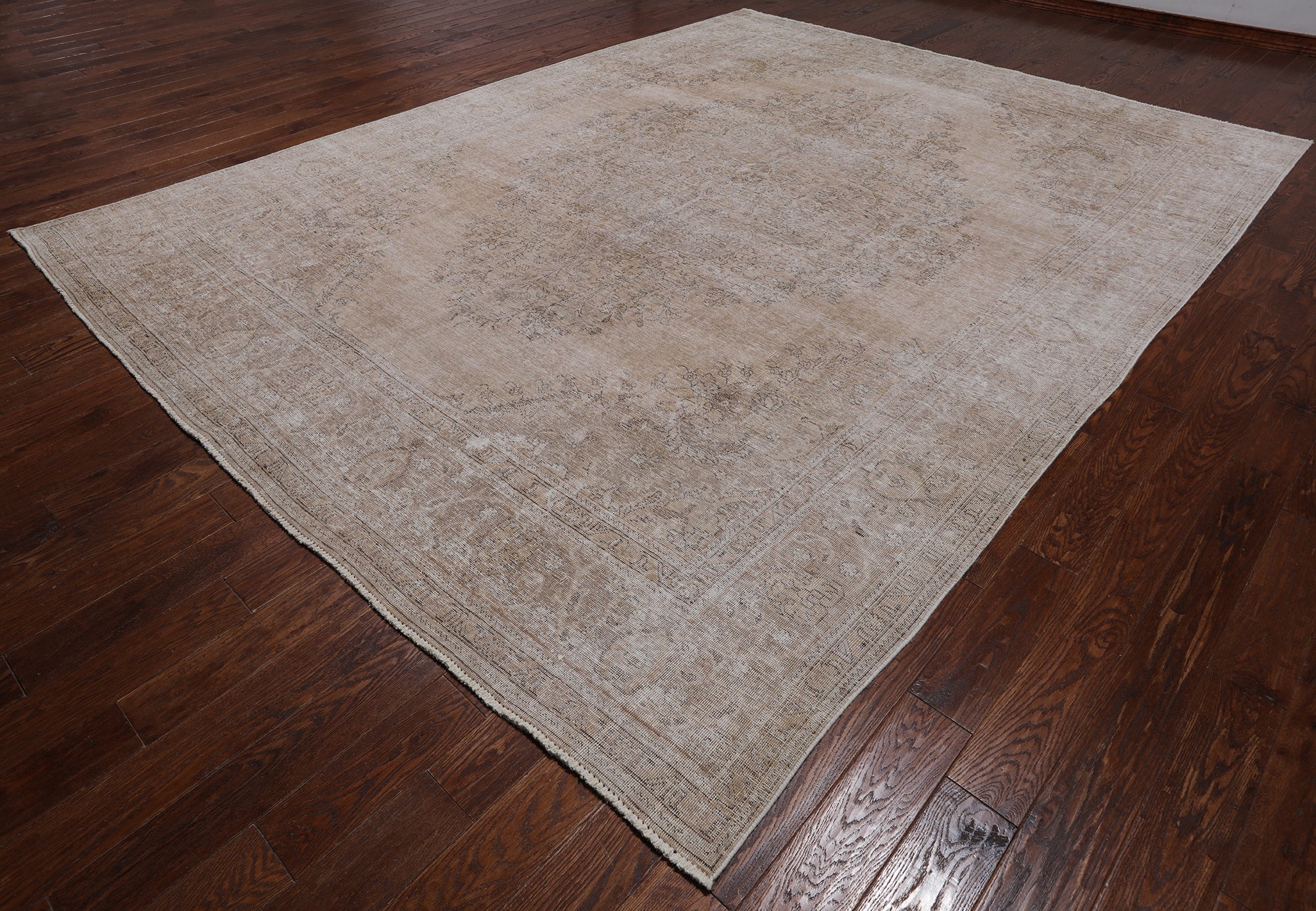 SUPER SALE Persian Vintage White Wash Handmade Wool Rug - 9' 10" X 12' 7"