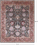 Grey Pure Silk With Oxidized Wool Hand Knotted Area Rug - 7' 11" X 10' - Golden Nile