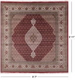 Square Bijar Handmade Wool & Silk Rug - 9' 7" X 9' 11" - Golden Nile