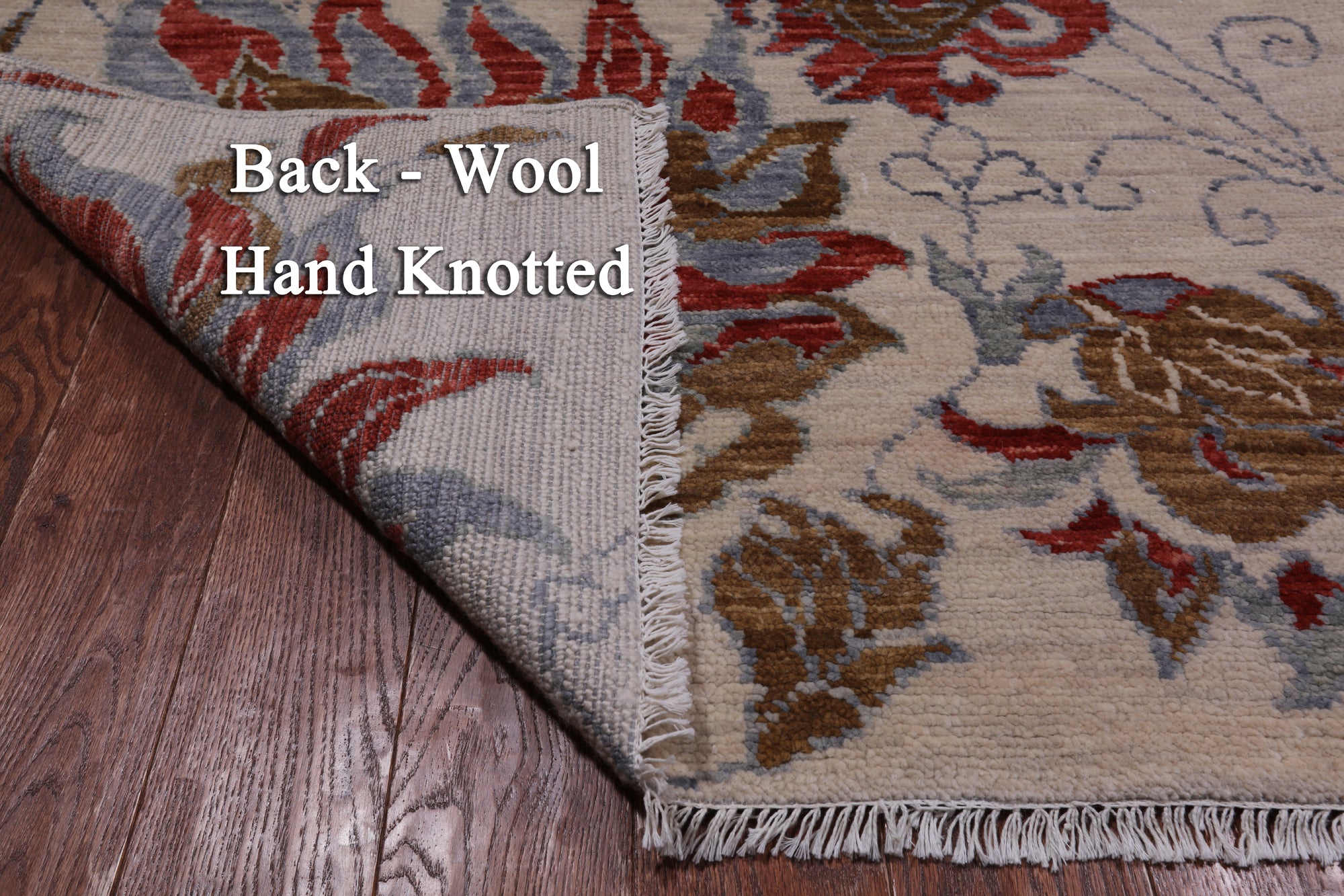 SUPER SALE Ivory Modern Hand Knotted Wool Area Rug - 8' 0" X 10' 2"