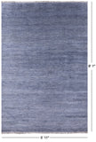 Grey Savannah Grass Handmade Wool & Silk Area Rug - 5' 11" X 9' 1" - Golden Nile