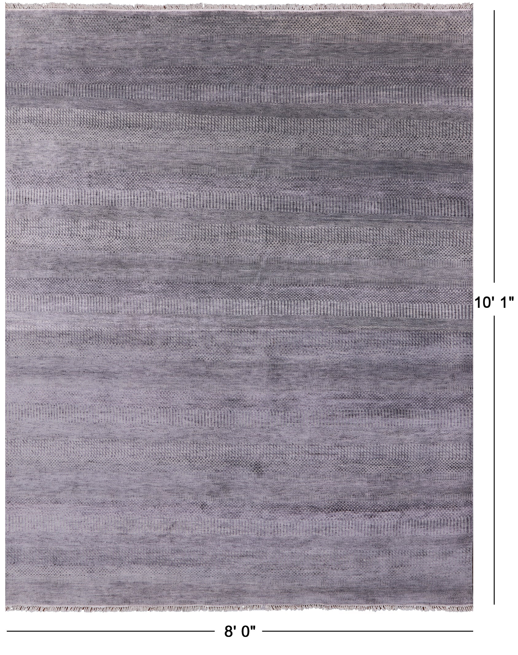 Grey Savannah Grass Handmade Wool & Silk Rug - 8' 0" X 10' 1" - Golden Nile