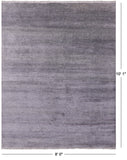 Grey Savannah Grass Handmade Wool & Silk Rug - 8' 0" X 10' 1" - Golden Nile